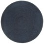 Alfombra trenzada reversible yute azul marino y natural 180 cm de vidaXL, Alfombras - Ref: Foro24-344980, Precio: 69,99 €, De...