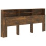 Armario cabecero roble ahumado 220x19x103,5 cm de vidaXL, Cabeceros y pies de cama - Ref: Foro24-817261, Precio: 74,56 €, Des...