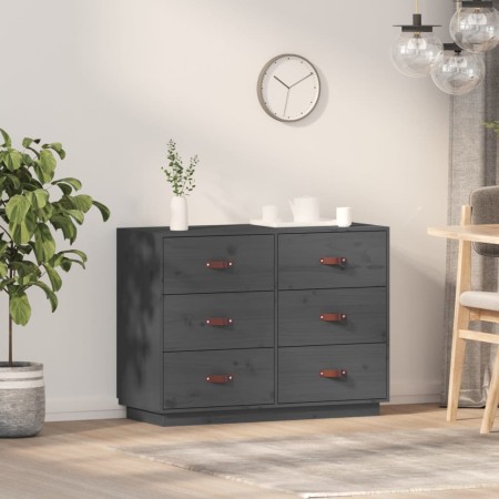 Solid gray pine wood sideboard 100x40x75 cm by vidaXL, Sideboards - Ref: Foro24-820144, Price: 186,99 €, Discount: %