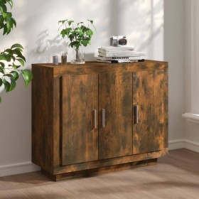 Smoked oak plywood sideboard 92x35x75 cm by vidaXL, Sideboards - Ref: Foro24-817240, Price: 79,76 €, Discount: %