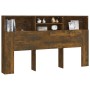 Mueble cabecero color roble ahumado 180x19x103,5 cm de vidaXL, Cabeceros y pies de cama - Ref: Foro24-817255, Precio: 79,97 €...