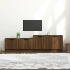 Brown oak plywood TV cabinet 158.5x36x45 cm by vidaXL, TV Furniture - Ref: Foro24-817125, Price: 68,99 €, Discount: %