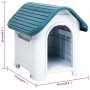 Blaue Hundehütte aus Polypropylen, 59 x 75 x 66 cm von vidaXL, Hundehütten - Ref: Foro24-152225, Preis: 91,17 €, Rabatt: %