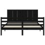 Estructura de cama con cabecero madera maciza negro 160x200 cm de vidaXL, Camas y somieres - Ref: Foro24-3194520, Precio: 172...