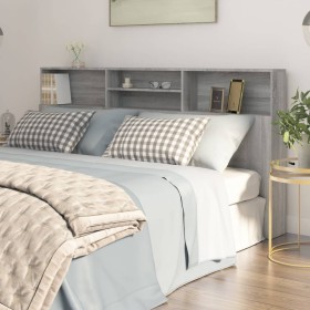 Mueble cabecero color gris Sonoma 200x19x103,5 cm de vidaXL, Cabeceros y pies de cama - Ref: Foro24-817259, Precio: 77,84 €, ...