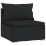 5-teiliges Gartensofa-Set und schwarze synthetische Rattankissen von vidaXL, Gartensets - Ref: Foro24-3101432, Preis: 376,92 ...