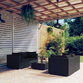 5-piece garden furniture set and black synthetic rattan cushions by vidaXL, Garden sets - Ref: Foro24-3101480, Price: 384,99 ...