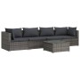 5-piece garden sofa set with gray synthetic rattan cushions by vidaXL, Garden sets - Ref: Foro24-3101437, Price: 368,93 €, Di...