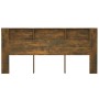 Smoked oak headboard furniture 220x18.5x104.5 cm by vidaXL, Headboards and footboards - Ref: Foro24-817282, Price: 86,60 €, D...