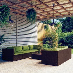 Set of 8-piece garden sofas and brown synthetic rattan cushions by vidaXL, Garden sets - Ref: Foro24-3101508, Price: 846,66 €...