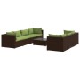 Gartensofa 8 Stück und Kissen aus braunem synthetischem Rattan von vidaXL, Gartensets - Ref: Foro24-3101508, Preis: 847,30 €,...