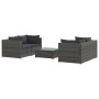 Set de muebles de jardín 5 pzas y cojines ratán sintético gris de vidaXL, Conjuntos de jardín - Ref: Foro24-3101485, Precio: ...