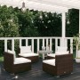 Set muebles de jardín 4 piezas y cojines ratán sintético marrón de vidaXL, Conjuntos de jardín - Ref: Foro24-3101530, Precio:...