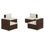 Set muebles de jardín 4 piezas y cojines ratán sintético marrón de vidaXL, Conjuntos de jardín - Ref: Foro24-3101530, Precio:...