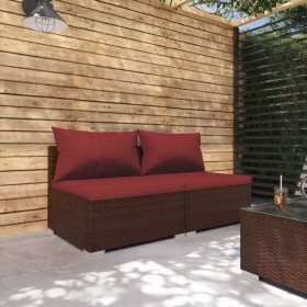 2-piece garden furniture set and brown synthetic rattan cushions by vidaXL, Garden sets - Ref: Foro24-3101395, Price: 168,99 ...