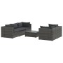 6-teiliges Gartensofa-Set und graue synthetische Rattankissen von vidaXL, Gartensets - Ref: Foro24-3101493, Preis: 518,53 €, ...