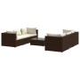 Set muebles de jardín 7 piezas y cojines ratán sintético marrón de vidaXL, Conjuntos de jardín - Ref: Foro24-3101498, Precio:...