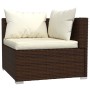 Set muebles de jardín 7 piezas y cojines ratán sintético marrón de vidaXL, Conjuntos de jardín - Ref: Foro24-3101498, Precio:...