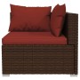 5-teiliges Gartensofa-Set und braune synthetische Rattankissen von vidaXL, Gartensets - Ref: Foro24-3101435, Preis: 360,19 €,...