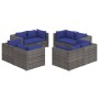 8-piece garden sofa set and gray synthetic rattan cushions by vidaXL, Garden sets - Ref: Foro24-3101558, Price: 695,73 €, Dis...