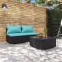 3-teiliges Gartenmöbel-Set und schwarze synthetische Rattankissen von vidaXL, Gartensets - Ref: Foro24-3101401, Preis: 229,54...