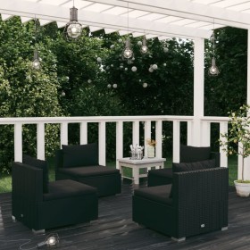 4-piece garden furniture set and black synthetic rattan cushions by vidaXL, Garden sets - Ref: Foro24-3101528, Price: 460,65 ...