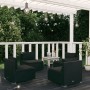 Set de muebles de jardín 4 pzas y cojines ratán sintético negro de vidaXL, Conjuntos de jardín - Ref: Foro24-3101528, Precio:...