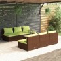 7-teiliges Gartenmöbel-Set und braune synthetische Rattankissen von vidaXL, Gartensets - Ref: Foro24-3101460, Preis: 659,66 €...