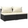 Set de muebles de jardín 2 pzas y cojines ratán sintético negro de vidaXL, Conjuntos de jardín - Ref: Foro24-3101391, Precio:...