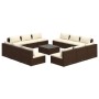 Set muebles de jardín 13 pzas y cojines ratán sintético marrón de vidaXL, Conjuntos de jardín - Ref: Foro24-3101578, Precio: ...