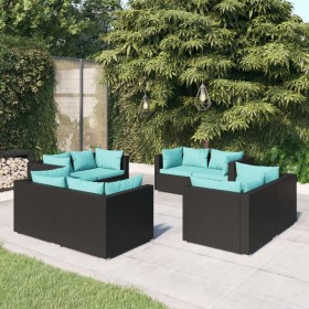 8-teiliges Gartenmöbel-Set und schwarze synthetische Rattankissen von vidaXL, Gartensets - Ref: Foro24-3101553, Preis: 735,18...