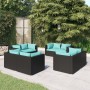 8-teiliges Gartenmöbel-Set und schwarze synthetische Rattankissen von vidaXL, Gartensets - Ref: Foro24-3101553, Preis: 705,60...