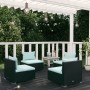 4-piece garden furniture set with black synthetic rattan cushions by vidaXL, Garden sets - Ref: Foro24-3101529, Price: 448,86...