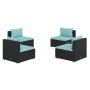 Set de muebles de jardín 4 pzas y cojines ratán sintético negro de vidaXL, Conjuntos de jardín - Ref: Foro24-3101529, Precio:...