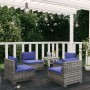 4-piece garden furniture set with gray synthetic rattan cushions by vidaXL, Garden sets - Ref: Foro24-3101534, Price: 312,91 ...