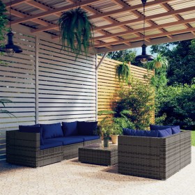 6-piece garden sofa set and gray synthetic rattan cushions by vidaXL, Garden sets - Ref: Foro24-3101494, Price: 411,99 €, Dis...