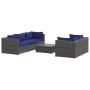 6-piece garden sofa set and gray synthetic rattan cushions by vidaXL, Garden sets - Ref: Foro24-3101494, Price: 414,40 €, Dis...