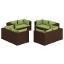 8-piece garden sofa set and brown synthetic rattan cushions by vidaXL, Garden sets - Ref: Foro24-3101556, Price: 853,75 €, Di...