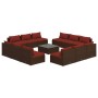 Garden furniture set 13 pieces and brown synthetic rattan cushions by vidaXL, Garden sets - Ref: Foro24-3101579, Price: 1,00 ...