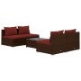 5-piece garden sofa set and brown synthetic rattan cushions by vidaXL, Garden sets - Ref: Foro24-3101443, Price: 499,99 €, Di...