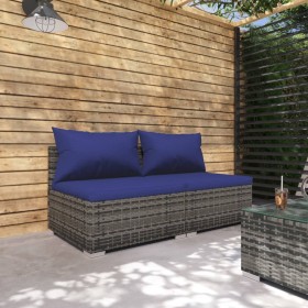 2-piece garden furniture set and gray synthetic rattan cushions by vidaXL, Garden sets - Ref: Foro24-3101398, Price: 147,39 €...