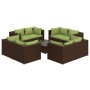 9-teiliges Gartenmöbel-Set und braune synthetische Rattankissen von vidaXL, Gartensets - Ref: Foro24-3101564, Preis: 897,36 €...