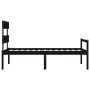 Bed frame with black solid wood headboard 100x200 cm by vidaXL, Beds and slatted bases - Ref: Foro24-3195345, Price: 101,43 €...