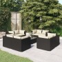 9-teiliges Gartenmöbel-Set und schwarze synthetische Rattankissen von vidaXL, Gartensets - Ref: Foro24-3101559, Preis: 894,92...