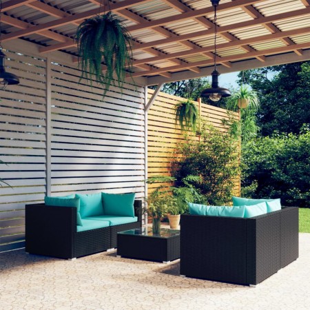 5-piece garden furniture set and black synthetic rattan cushions by vidaXL, Garden sets - Ref: Foro24-3101481, Price: 478,99 ...