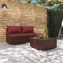 3-piece garden furniture set and brown synthetic rattan cushions by vidaXL, Garden sets - Ref: Foro24-3101403, Price: 260,66 ...