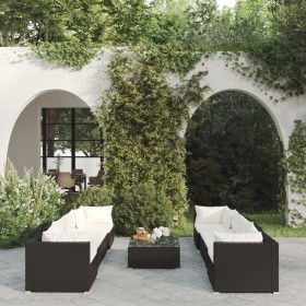 9-piece garden furniture set and black synthetic rattan cushions by vidaXL, Garden sets - Ref: Foro24-3101511, Price: 1,00 €,...