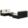 5-teiliges Gartensofa-Set und schwarze synthetische Rattankissen von vidaXL, Gartensets - Ref: Foro24-3101439, Preis: 523,37 ...