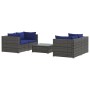 Gartensofa Set 5 Stück und Kissen synthetisches Rattan grau von vidaXL, Gartensets - Ref: Foro24-3101486, Preis: 339,86 €, Ra...