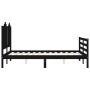 Bed frame with black solid wood headboard 120x200 cm by vidaXL, Beds and slatted bases - Ref: Foro24-3194180, Price: 166,01 €...